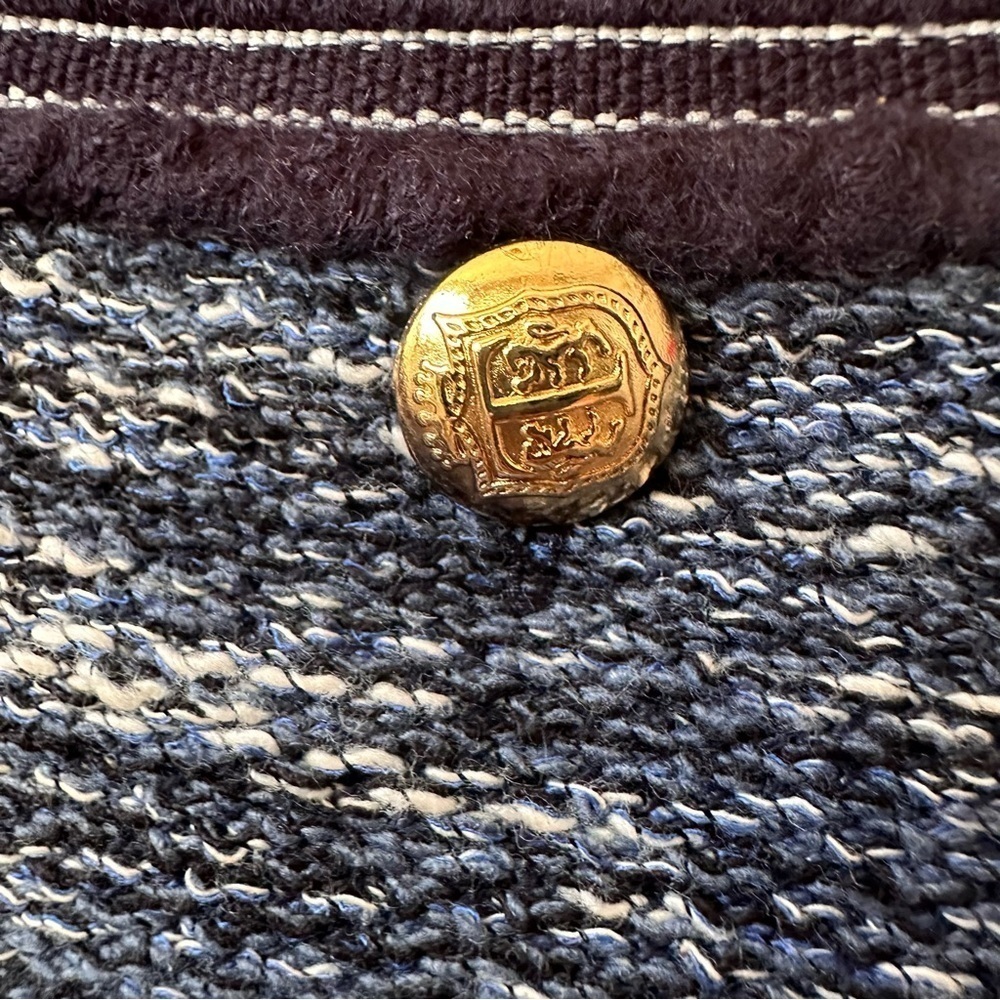 Talbots Tweed Shift Dress Womens 4 Petite Gold Buttons Front Pockets Scoop Neck - Picture 5 of 16